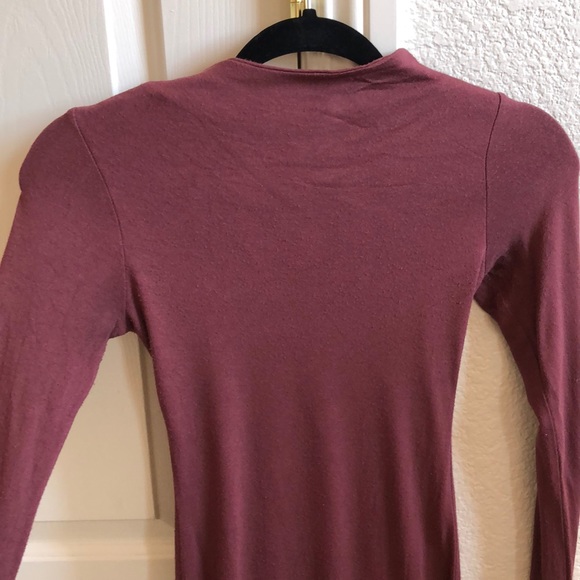 High Neck Maroon Tight Fitted Dress - Picture 2 of 2